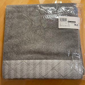 FRETTE 1x Hand Towel Made Portugal Rhombus Terry Grey 100% Cotton 20"X30" New